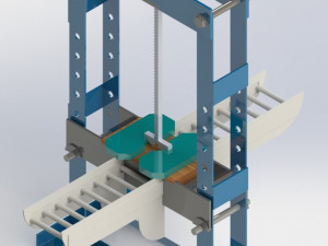 Sole Cutting Machine with Conveyor 3D 모델
