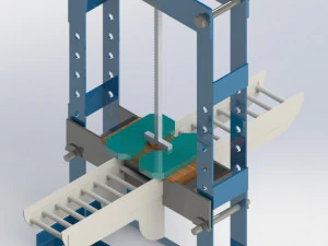 컨베이어가 있는 단독 절단기 3D 모델