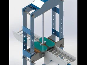 Sole Cutting Machine with Conveyor 3D Model