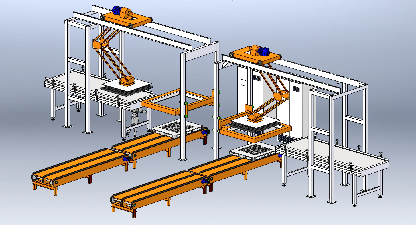 Palletizing Equipment 3D Model .c4d .max .obj .3ds .fbx .stl .blend 