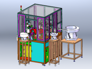 Custom Assembly Equipment with Robotic Arm Vibratory Disk Turntable Modelo 3D