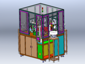 Custom Assembly Equipment with Robotic Arm Vibratory Disk Turntable 3D Model