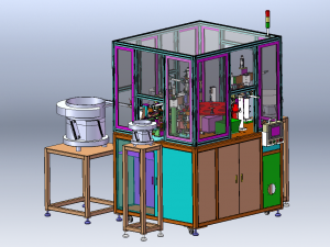 Custom Assembly Equipment with Robotic Arm Vibratory Disk Turntable 3D Model