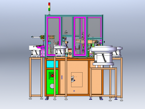 Custom Assembly Equipment with Robotic Arm Vibratory Disk Turntable 3D Model