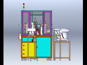 Custom Assembly Equipment with Robotic Arm Vibratory Disk Turntable 3D Model