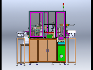 Custom Assembly Equipment with Robotic Arm Vibratory Disk Turntable 3D Model