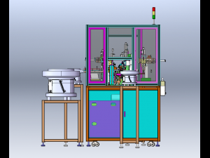 Custom Assembly Equipment with Robotic Arm Vibratory Disk Turntable 3D Model