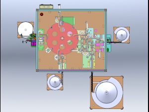 Custom Assembly Equipment with Robotic Arm Vibratory Disk Turntable 3D Model