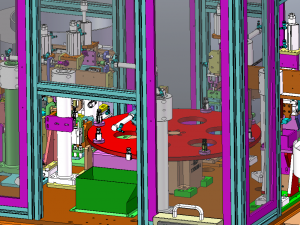 Custom Assembly Equipment with Robotic Arm Vibratory Disk Turntable 3D Model