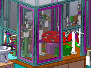 Custom Assembly Equipment with Robotic Arm Vibratory Disk Turntable 3D Model