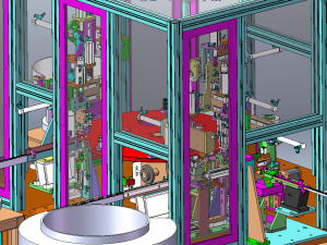 Custom Assembly Equipment with Robotic Arm Vibratory Disk Turntable 3D Model