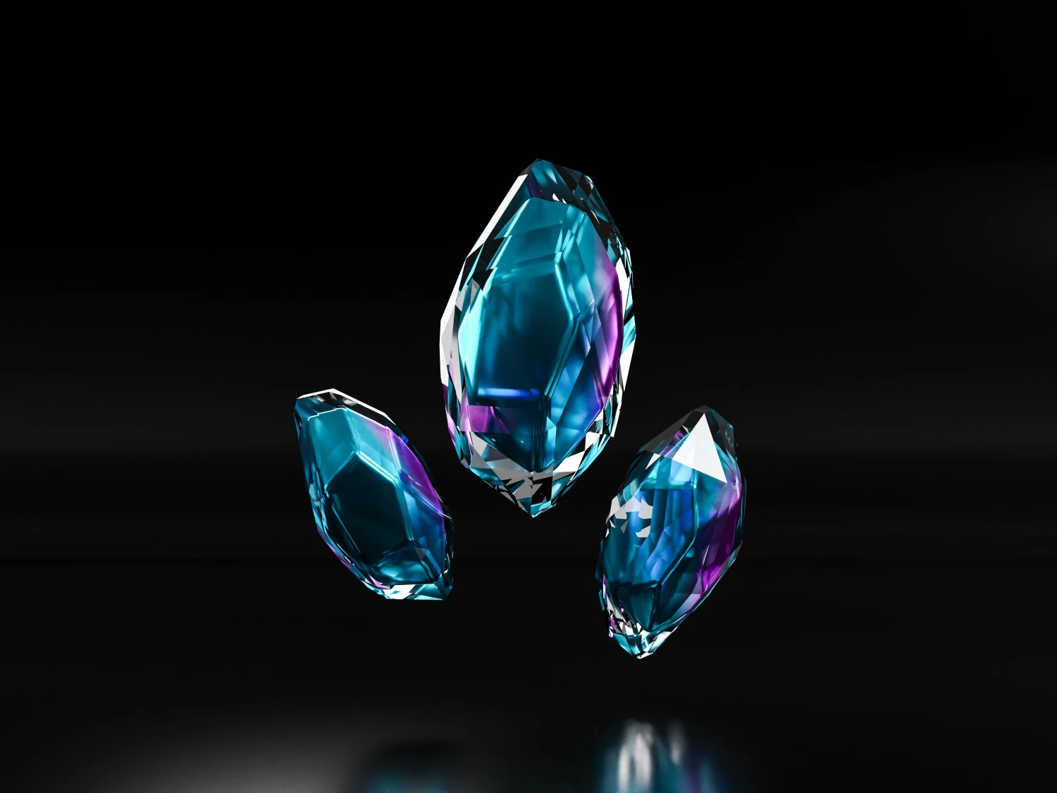 Crystal gemstone 3D Model .c4d .max .obj .3ds .fbx .stl .blend