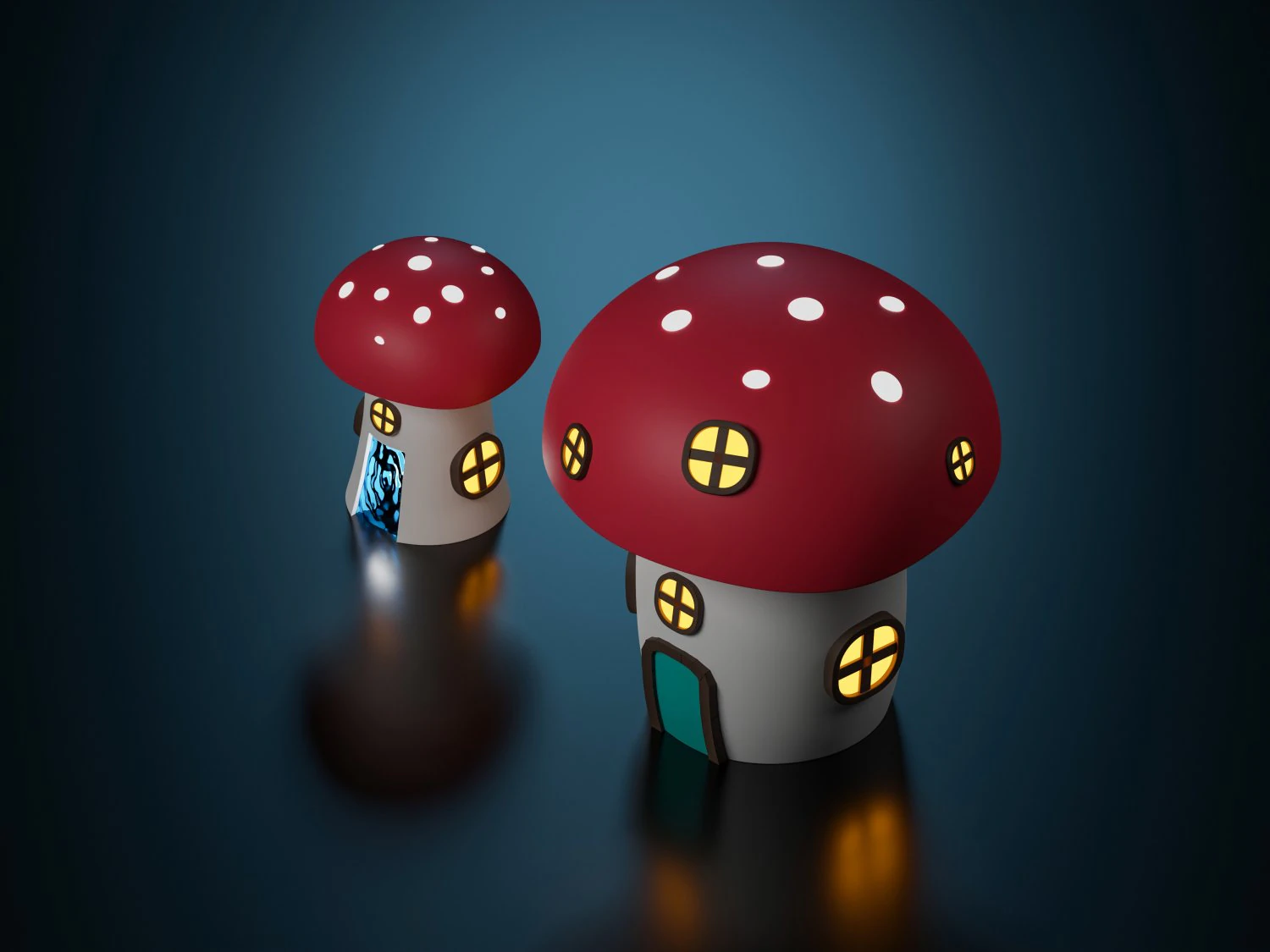 Mushroom house 3D Model .c4d .max .obj .3ds .fbx .stl .blend 