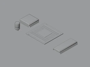 Computer chip set 3D Model