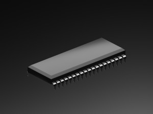 Computer chip set 3D Model