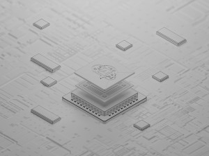 Isometric processor chip 3D Model