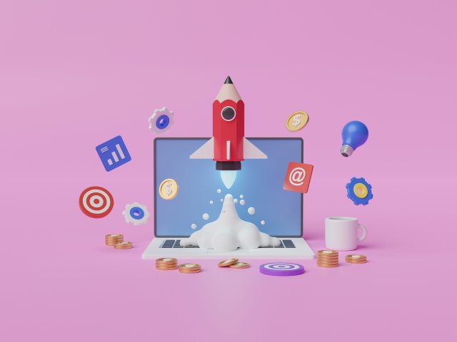 Pencil rocket startup 3D मॉडल .c4d .max .obj .3ds .fbx .stl .blend 