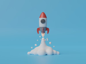 Startup rocket launch Model 3D