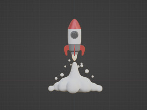 Startup rocket launch Modello 3D