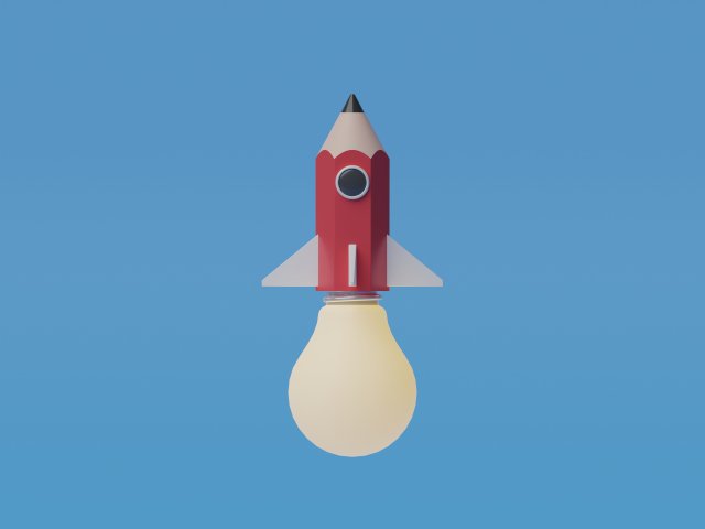 Pencil rocket launch Modelo 3D .c4d .max .obj .3ds .fbx .stl .blend 