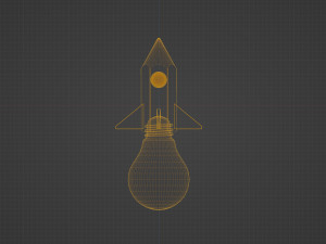 Pencil rocket launch Modelo 3D