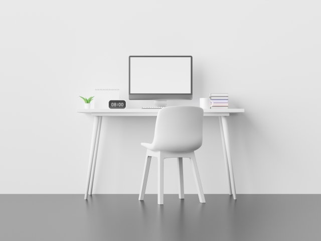 Home office 3D Model .c4d .max .obj .3ds .fbx .stl .blend 