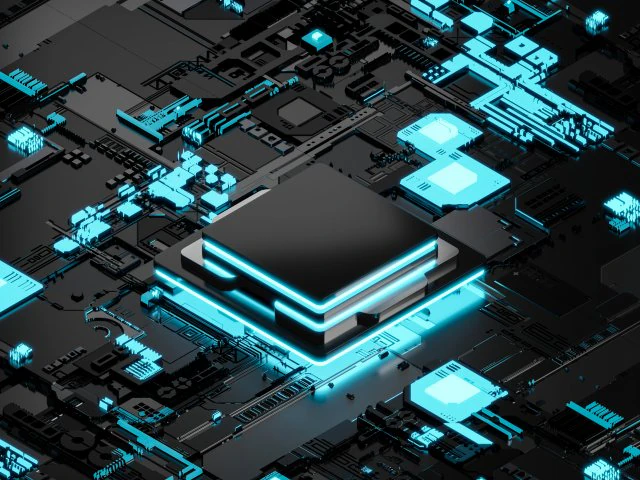 Processor chip 3D Model .c4d .max .obj .3ds .fbx .stl .blend 