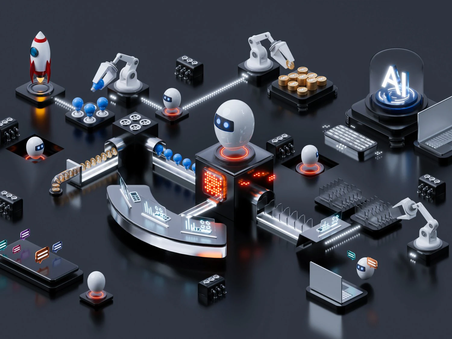 Artificial intelligence operation 3D Model .c4d .max .obj .3ds .fbx .stl .blend 