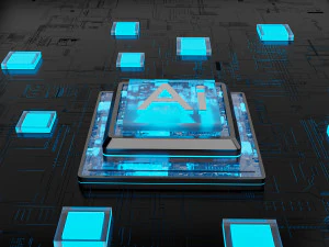 AI processor chip 3D Model