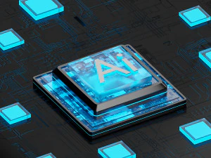 AI processor chip 3D Model