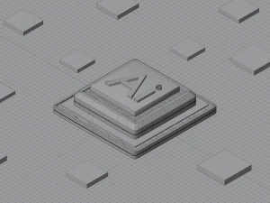 AI processor chip 3D Model