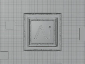 AI processor chip 3D Model