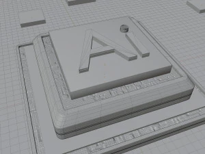 AI processor chip 3D Model
