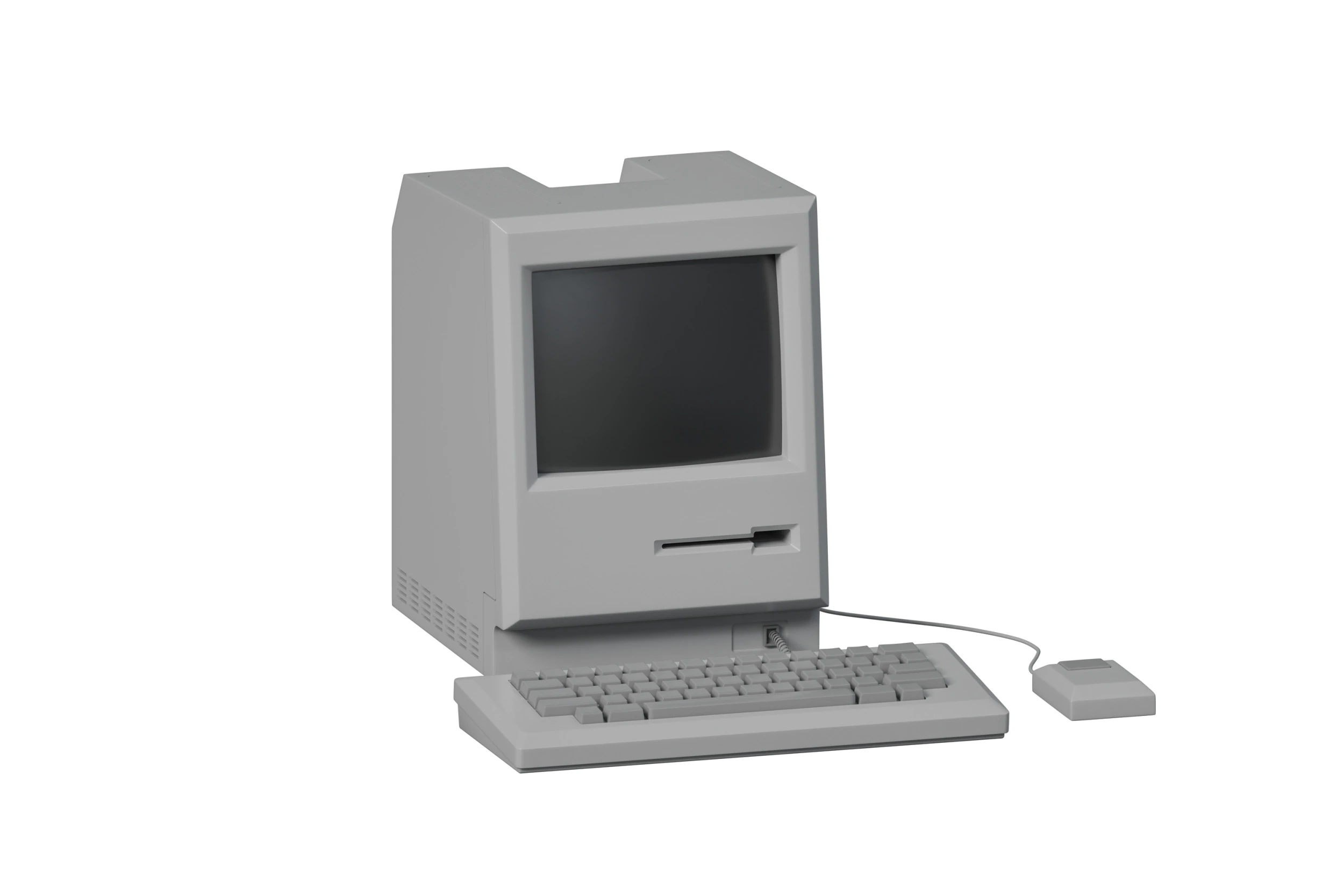 Retro desktop computer 3D Model .c4d .max .obj .3ds .fbx .stl .blend 