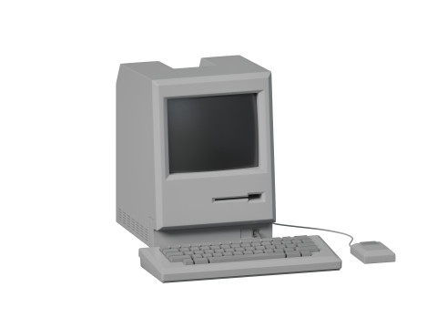 Retro desktop computer 3D Model