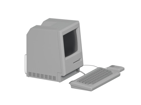 Retro desktop computer Model 3D