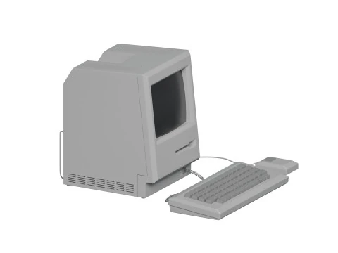 Retro desktop computer 3D Model