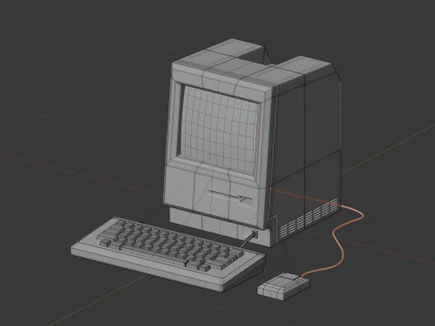 Retro desktop computer 3D Model