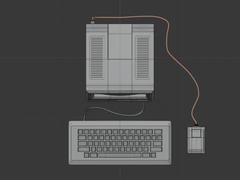 Retro desktop computer 3D Model