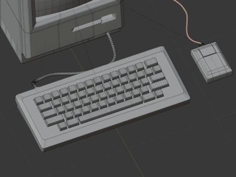 Retro desktop computer 3D Model