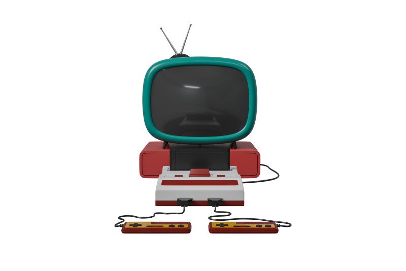 Retro game console 3Dモデル .c4d .max .obj .3ds .fbx .stl .blend 