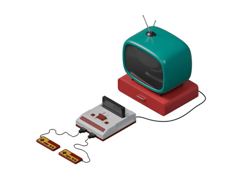 Ретро ігрова приставка 3D Модель