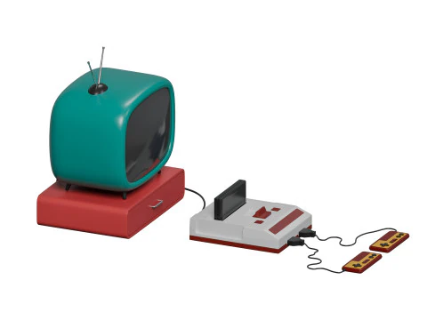 Ретро ігрова приставка 3D Модель