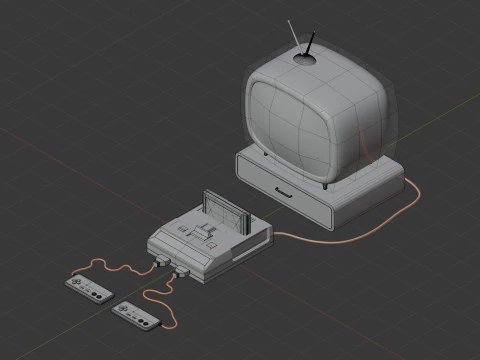 Ретро ігрова приставка 3D Модель