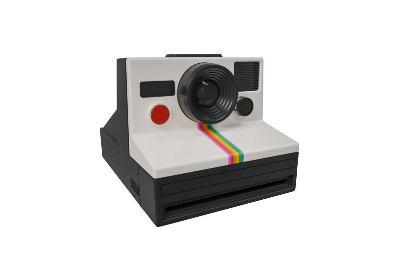 Polaroid camera 3D Модель .c4d .max .obj .3ds .fbx .stl .blend 