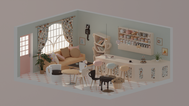 Teahouse 3D Модель .c4d .max .obj .3ds .fbx .stl .blend 