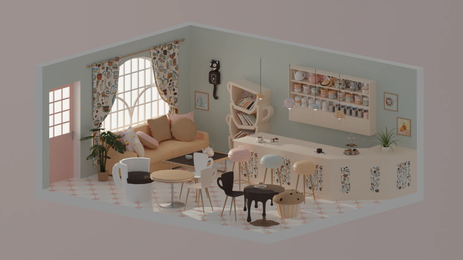Teahouse 3D Model .c4d .max .obj .3ds .fbx .stl .blend