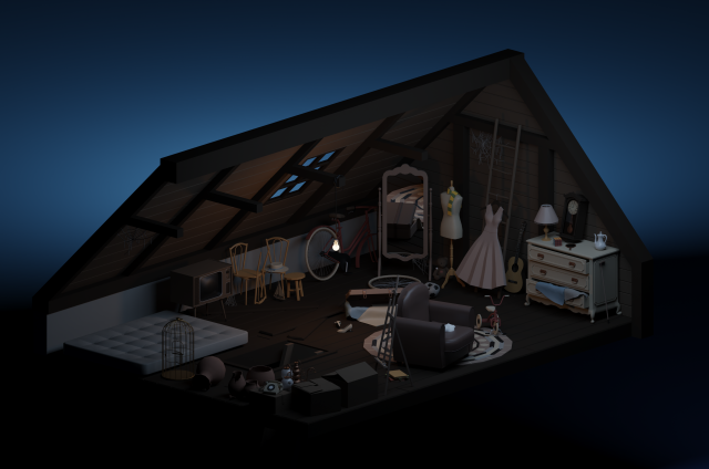 Attic 3D 모델 .c4d .max .obj .3ds .fbx .stl .blend 