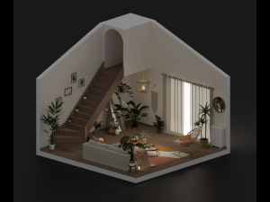 Bohemian living room Modelo 3D