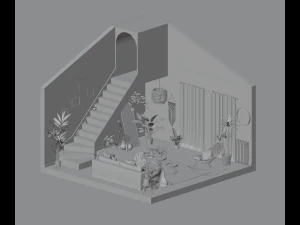 Bohemian living room 3D Model